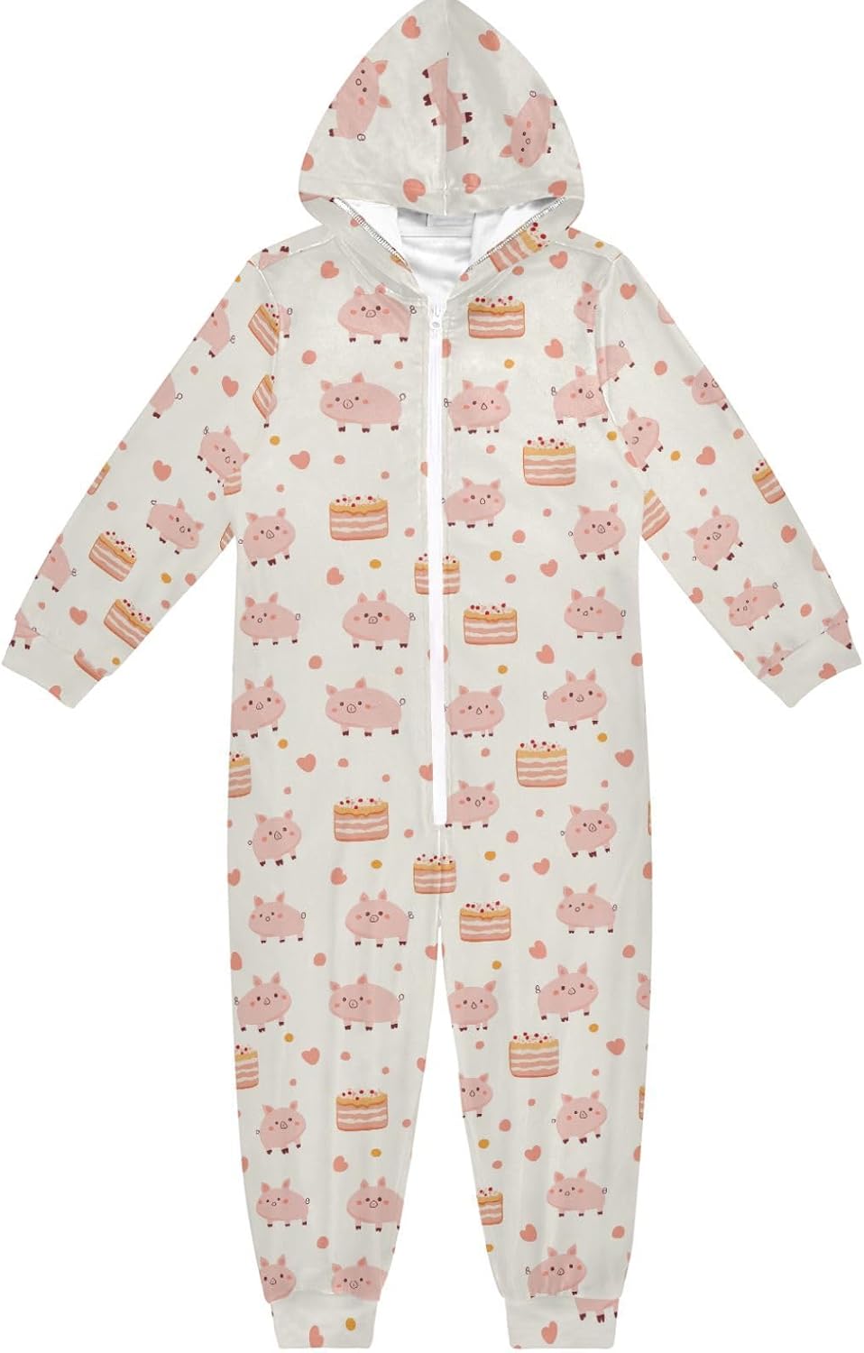 Pajama Soft Warm Hooded Sleepwear Holiday Loungewear for Unisex 4-14Y