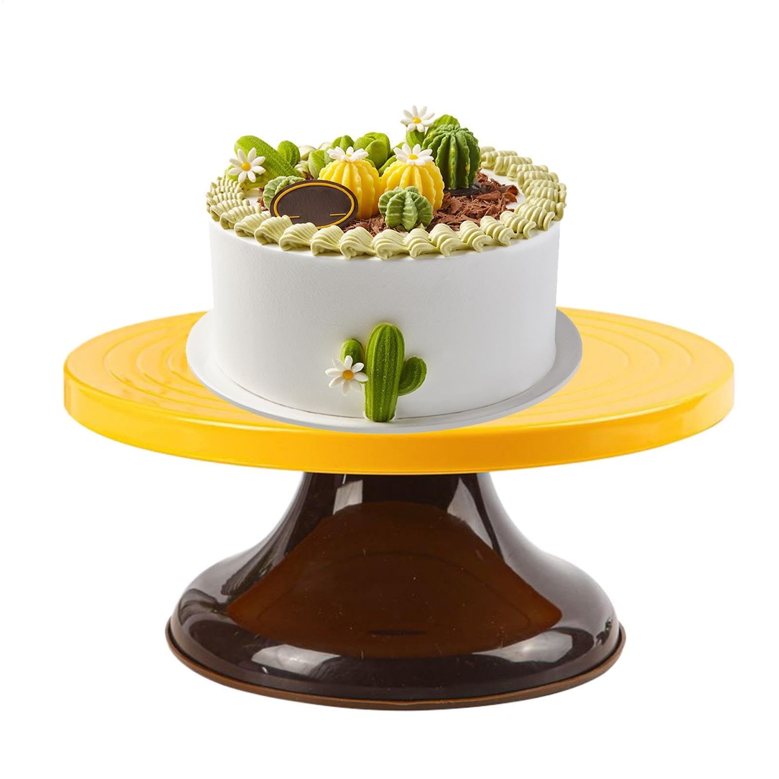 Soporte para decoración de Tartas, Plato Giratorio para Tartas, Base para porciones y presentaciones - Plato Giratorio de 25 cm para decoración de Tartas de cumpleaños y decoración