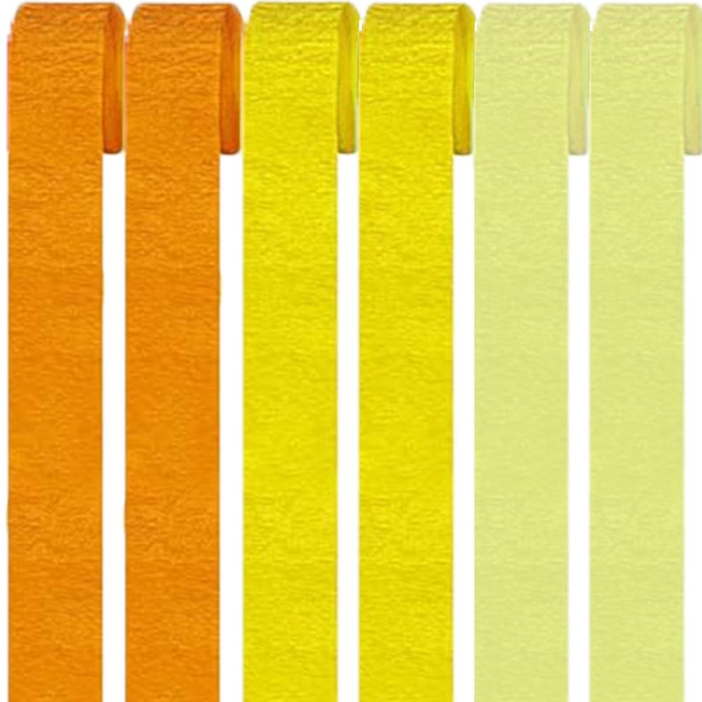6 Rolls Crepe Paper Streamers, Yellow Crepe Paper Roll Streamer, 4.5cm*25m Paper Craft Crepe, Background Snakes Paper for Birthday, Party Decorations, Wedding Decorations (1.8 Inch x 82 Ft/Roll)