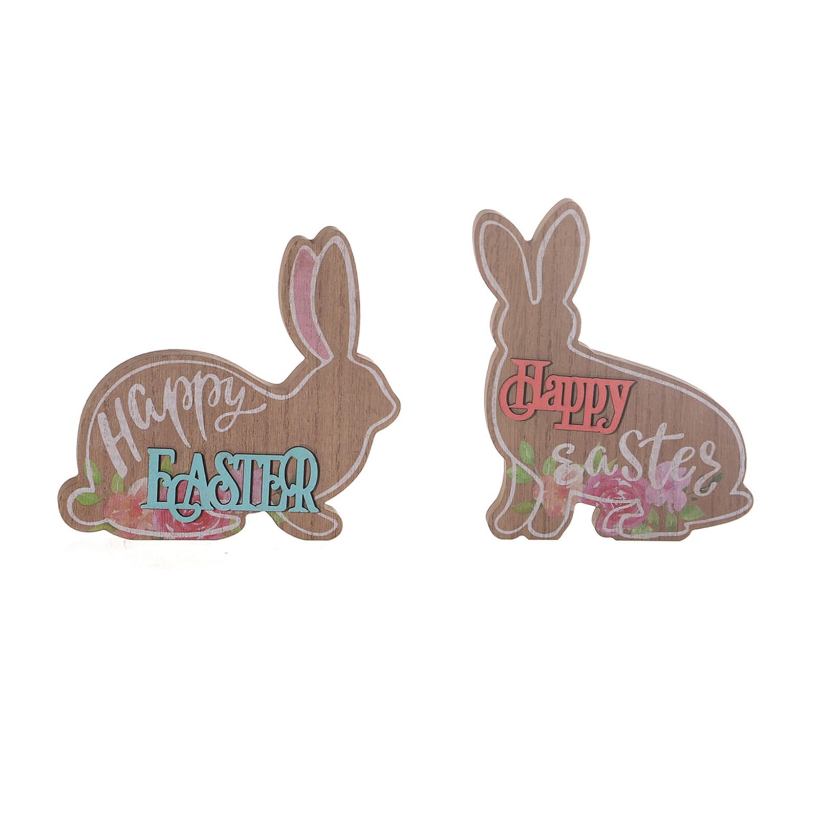 Kalttoy Cartoon Sculpture Delicate Wood Easter Cartoon Letter Sculpture Craftsmanship Decoration Decorations for Parties and Festivals