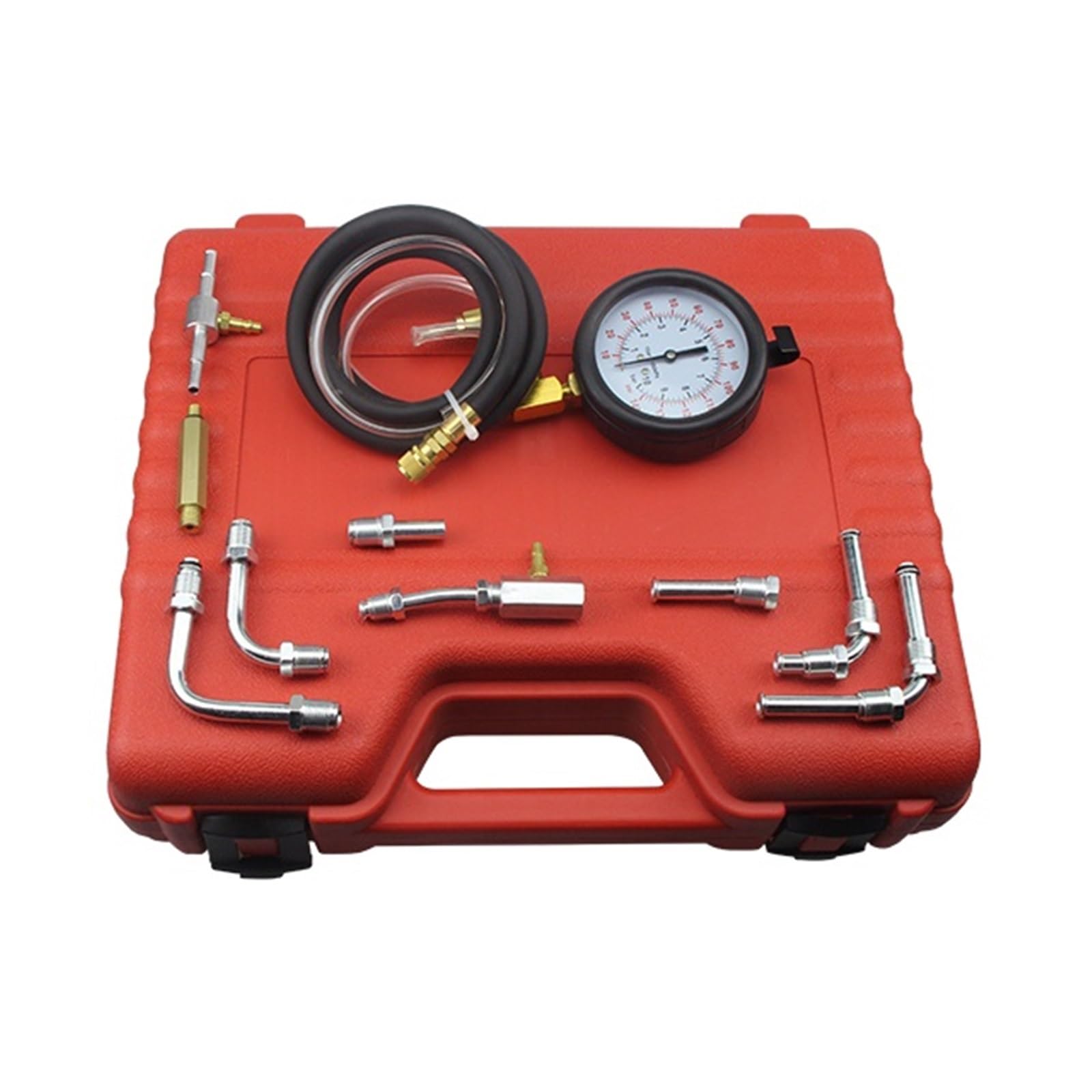 TU-443 Deluxe-Manometer, Kraftstoffeinspritzdruck-Tester, Messgerät-Set, System 0–140 Psi PräZisionsüBerwachung