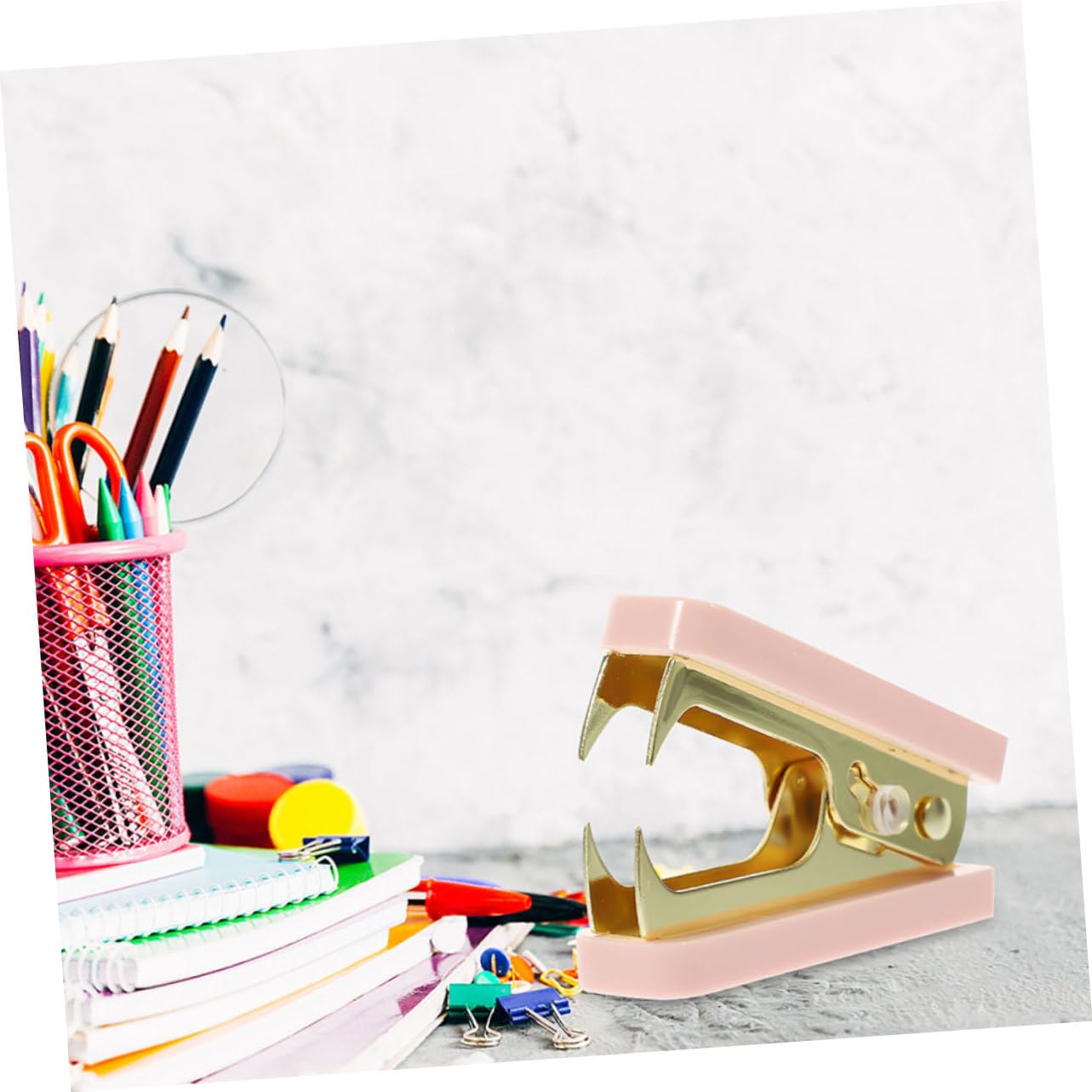 Gadpiparty 3 Set Set di articoli di cartoleria del nastro per le unghie strumenti fissi X distributori di nastro per ufficio distributori di nastro da imballo levapunti plastica rosa
