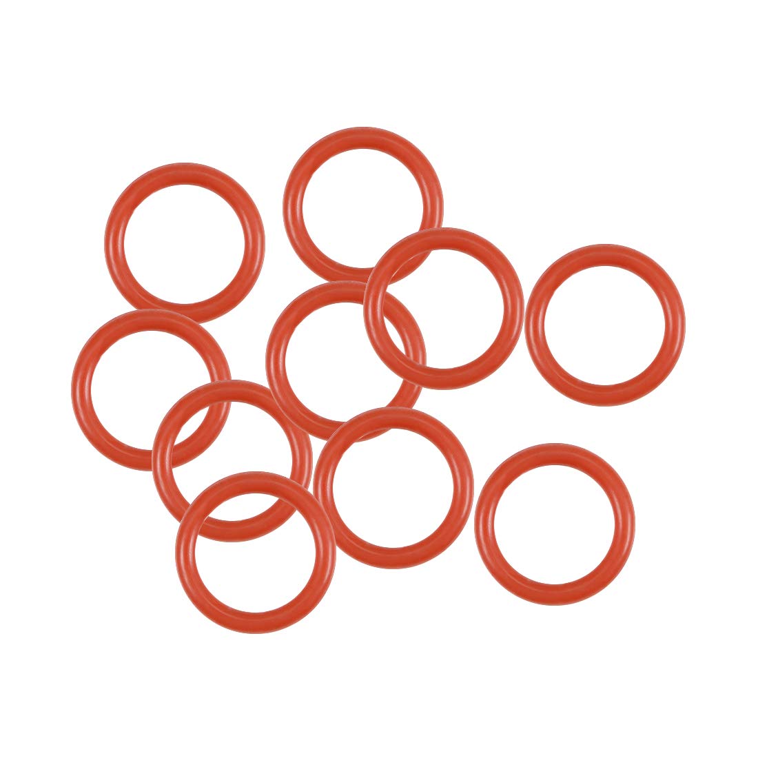sourcing map Silicone O-Ring, 6.5mm OD, 4.5mm ID, 1mm Width, VMQ Seal Rings Gasket, Red, Pack of 10