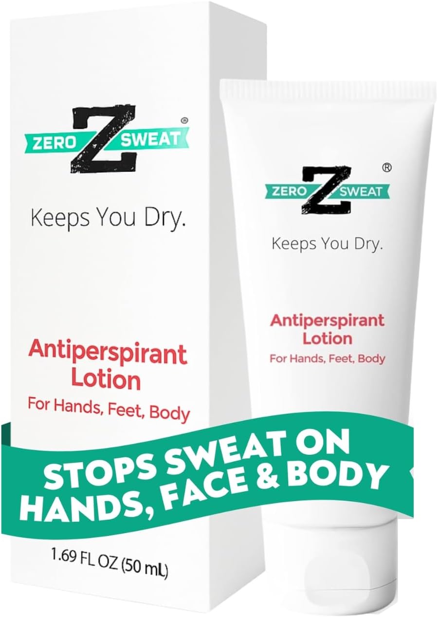 ZeroSweat Antiperspirant 20% Deodorant Lotion | Clinical Strength Hyperhidrosis Treatment - Reduces Face and Body Sweating