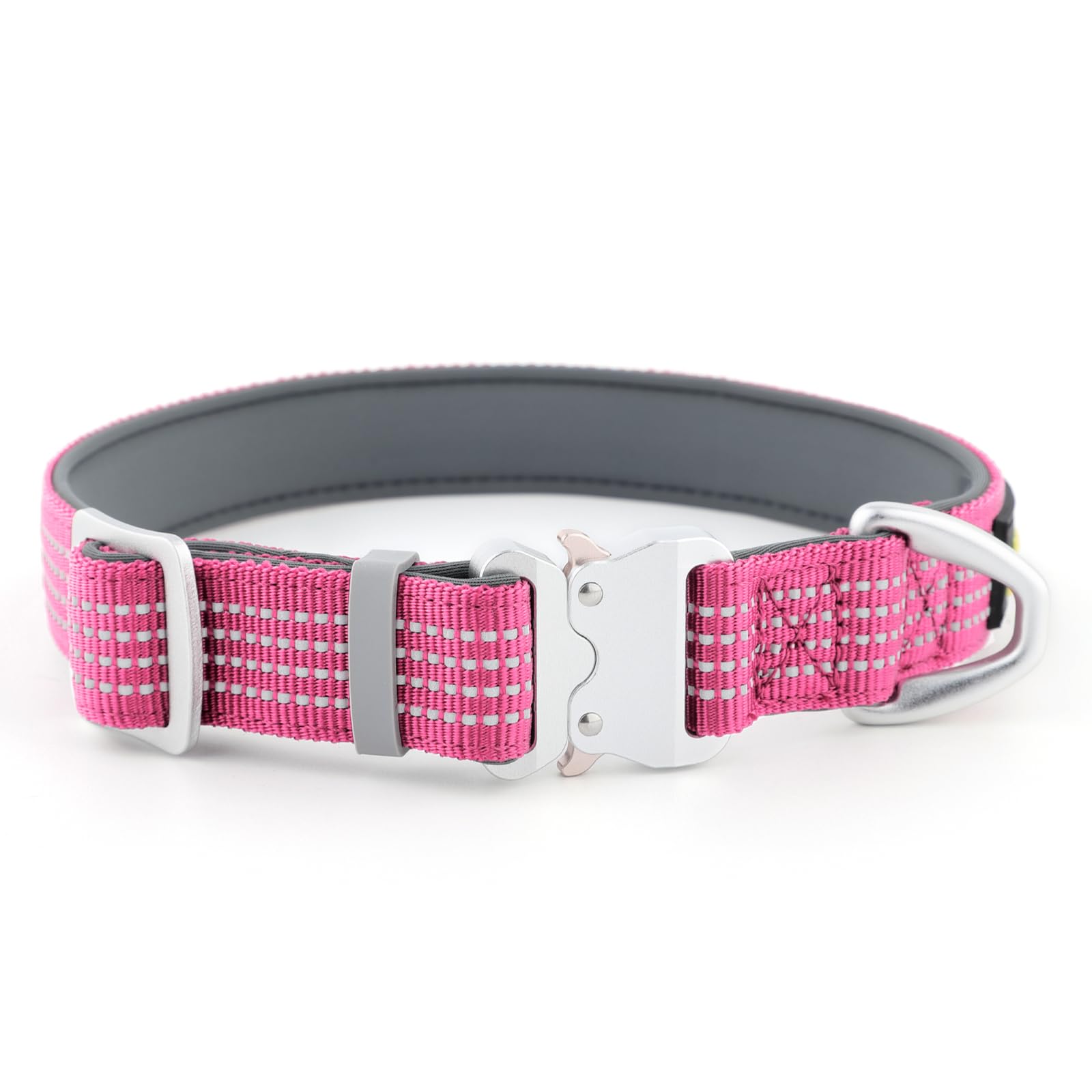 Plutus Pet Reflective Dog Collar with Aviation Aluminum Buckle, Neoprene Padded for comfort Lightweight