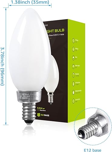Miniatura 6 de TORCHSTAR Bombilla LED regulable E12 para candelabro, certificación UL, bombillas equivalentes a 60 W, 550 lm, bombilla LED de filamento C11,
