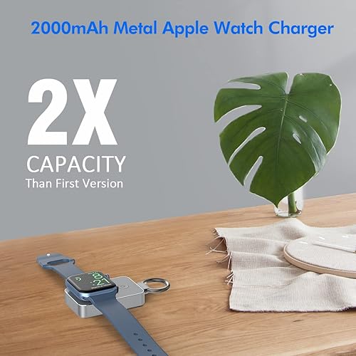 Miniatura 21 de i.VALUX Cargador inalámbrico portátil compatible con Apple Watch Series 11/10/9/8/UItra/7/6/5/4/3/2/SE, cargador magnético compacto para iWatch