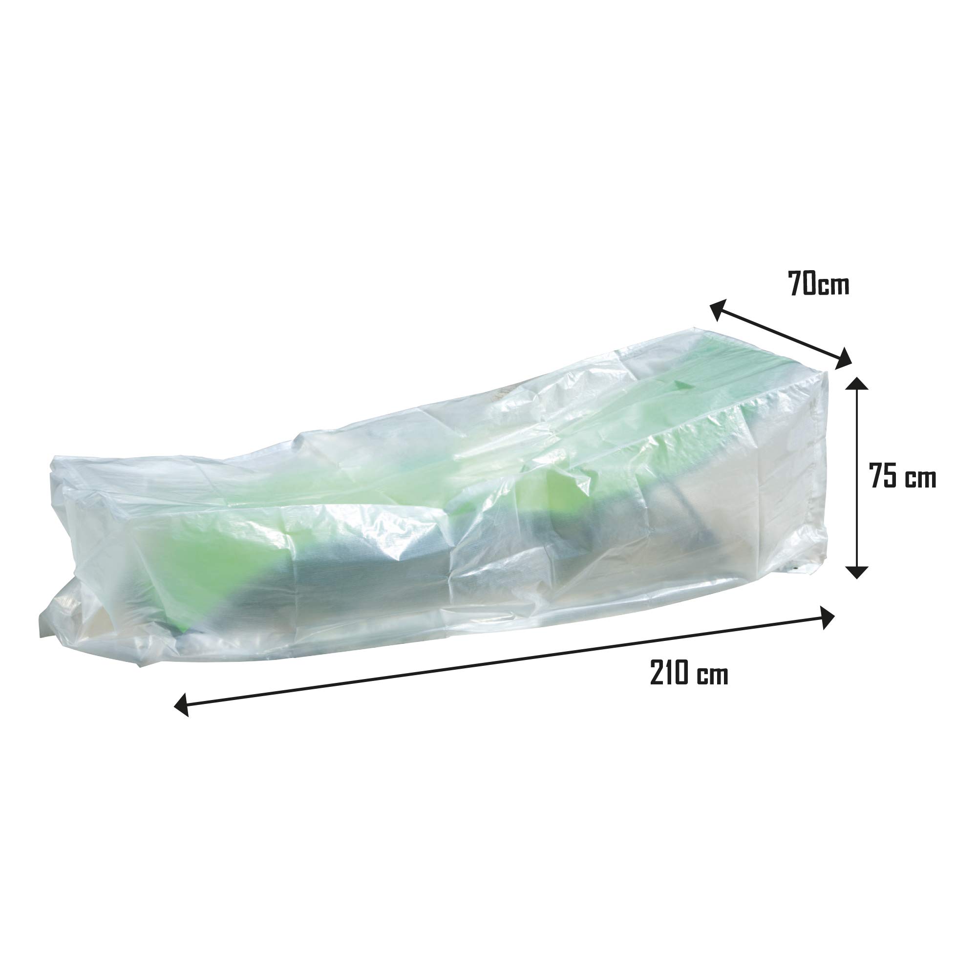 Ribiland 07356 - Housse Transparente pour Chaise Longue - 210 x 75 x 70 cm - Grammage de 90g/m² - Résistante aux UV