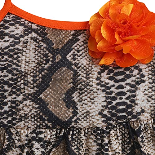 Image of Hopscotch Girls Polyester Animal Print Top and Short Set in Brown Color