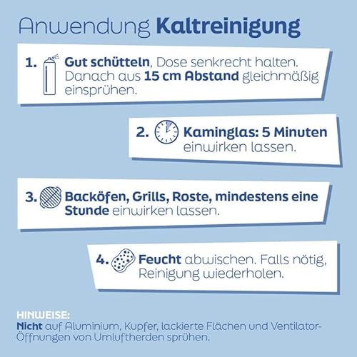 Foto von HEITMANN Backofen-, Grill- und Kaminglas Reiniger | Kraftvolle Reinigung für hartnäckige Verschmutzungen | Effektiv gegen Fett, Eingebranntes & Ruß | Anwendbar im kalten & warmen Backofen | 400 ml