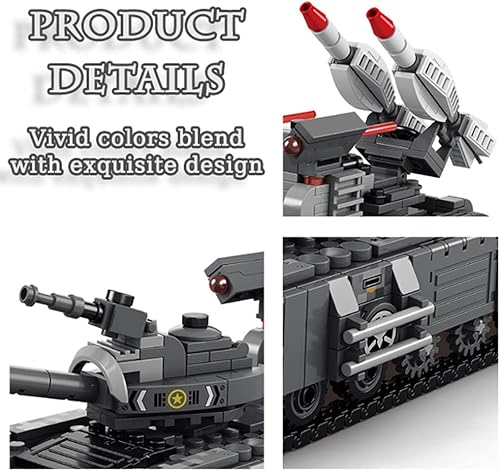 Miniatura 3 de ENHANA Juego de bloques de construcción de tanque armado militar 6 en 1, kits de construcción de tanques de batalla principal del ejército,