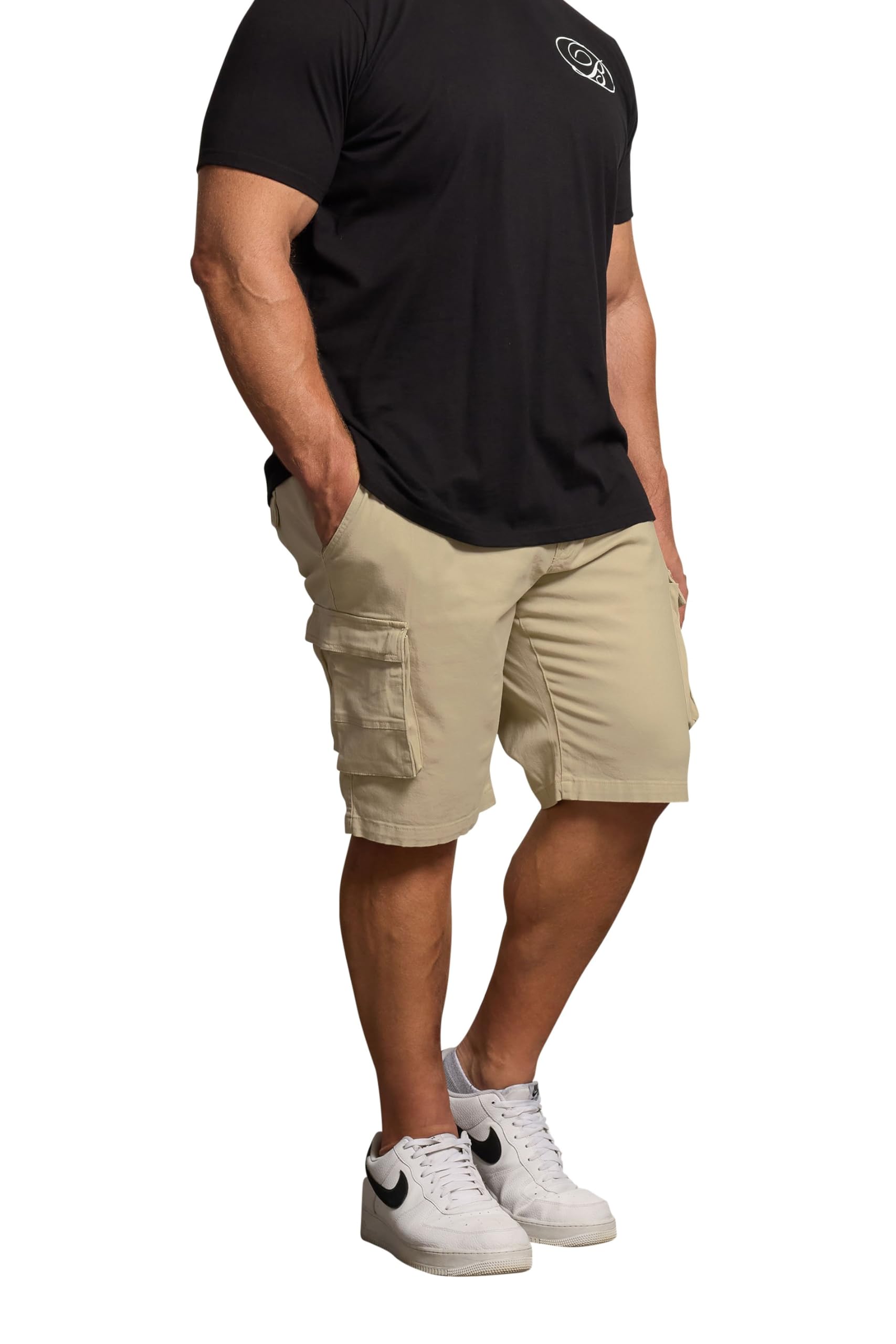 BadRhino Stretch Cargo Shorts, Cream, Size 52, Men