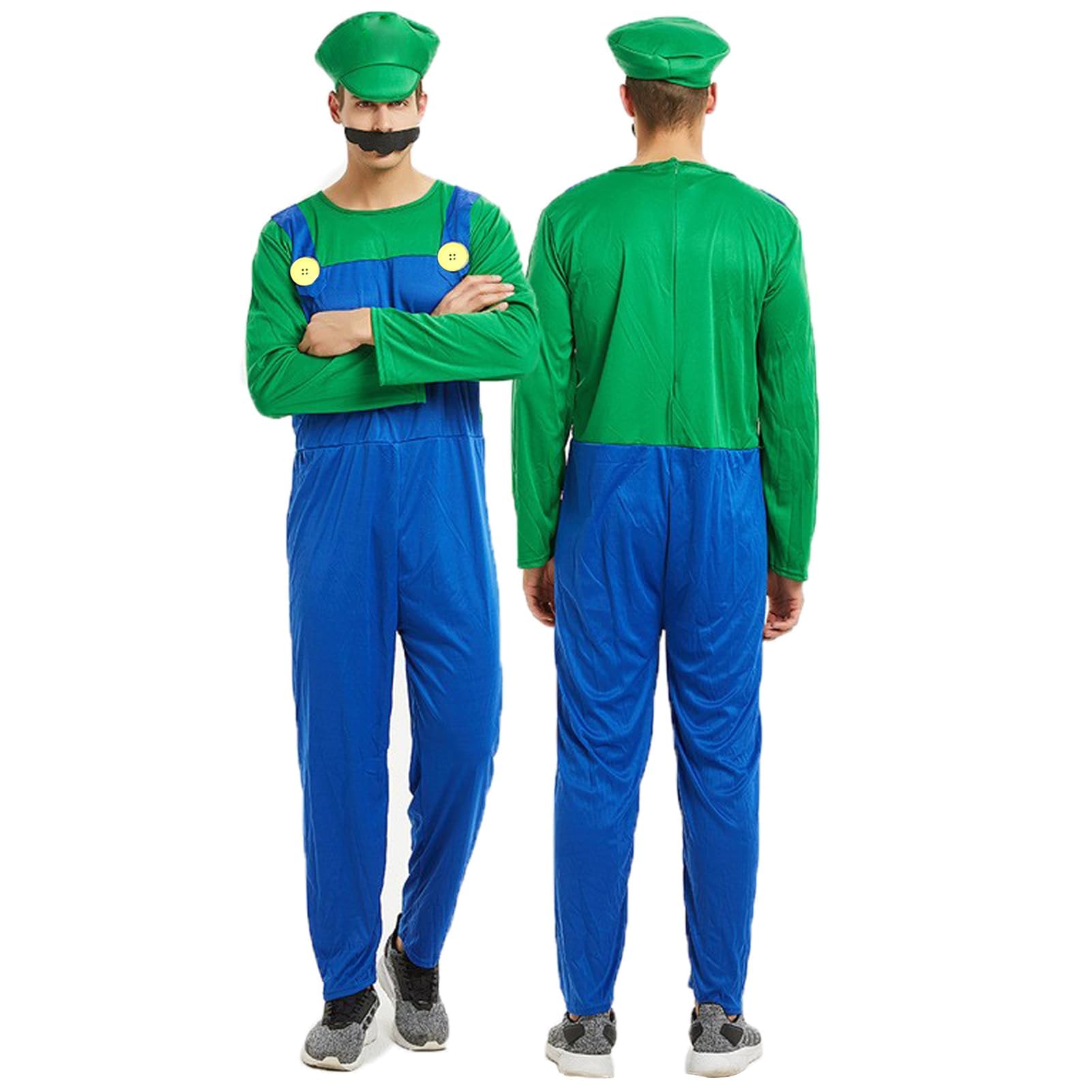 Ficlwigkis Fancy Dress Costume Costume with Cap Beard Gloves Adults Halloween Cosplay (Man Red, M) - Image 2