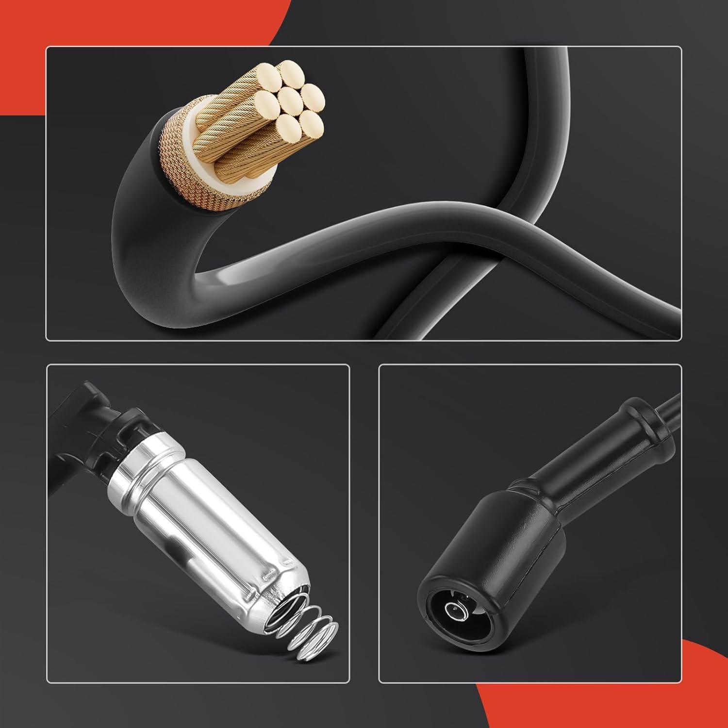 A-Premium 8 Ignition Coils with 8 Spark Plug Wires and 8 Iridium Spark Plugs Compatible with Chevrolet Silverado 1500 HD Classic, Express, Monte Carlo, Trailblazer EXT & GMC Sierra 2500 HD, Envoy XL