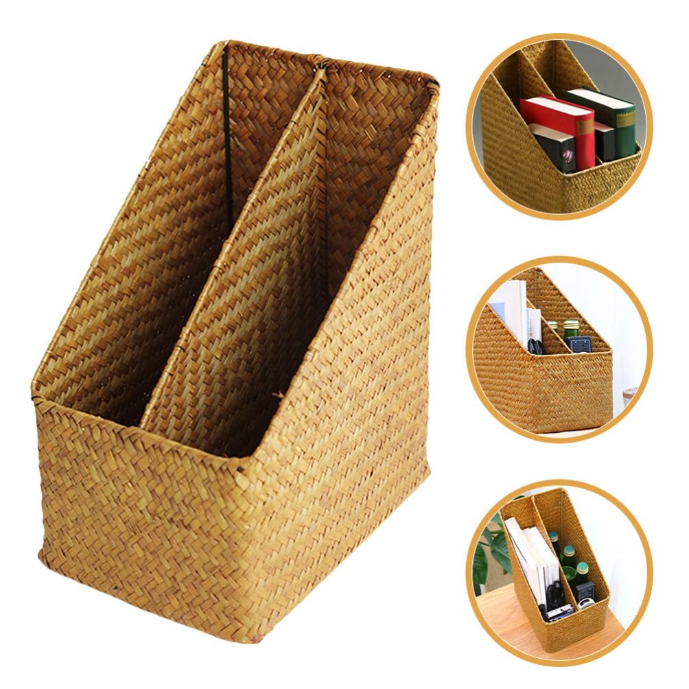 Cesta Tejida Para Revistas Estante Para Libros Soporte Para Cartas De Mimbre Cesta Para Libros De Granja Bohemia Soporte Para Periódicos Estrecho Para Oficina En