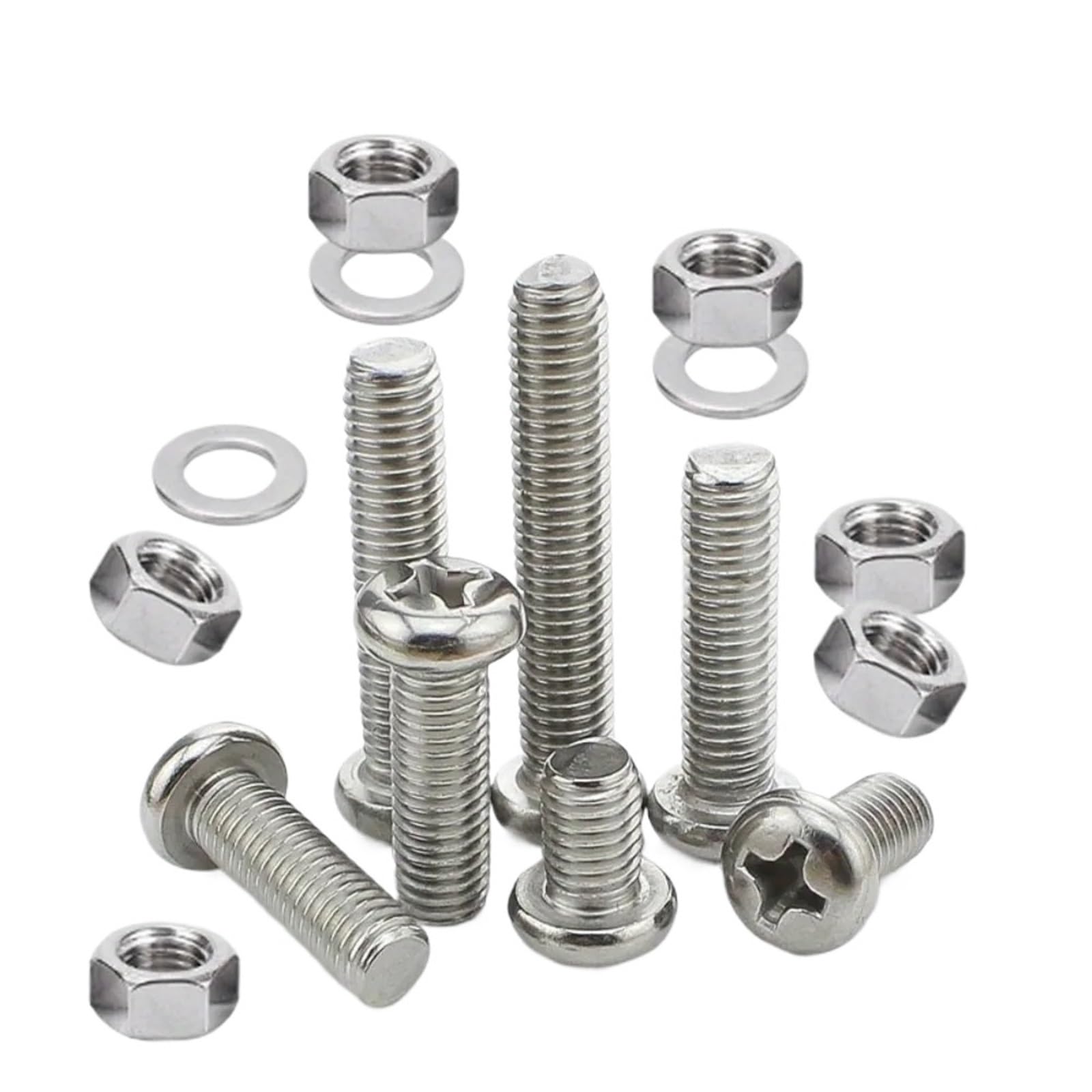 Juego De Tornillos Y Tuercas Juego de tuercas y pernos for máquina cruceta acero inoxidable 360 ​​piezas, que incluyen M3, M4, M5, for aplicaciones industriales científicas