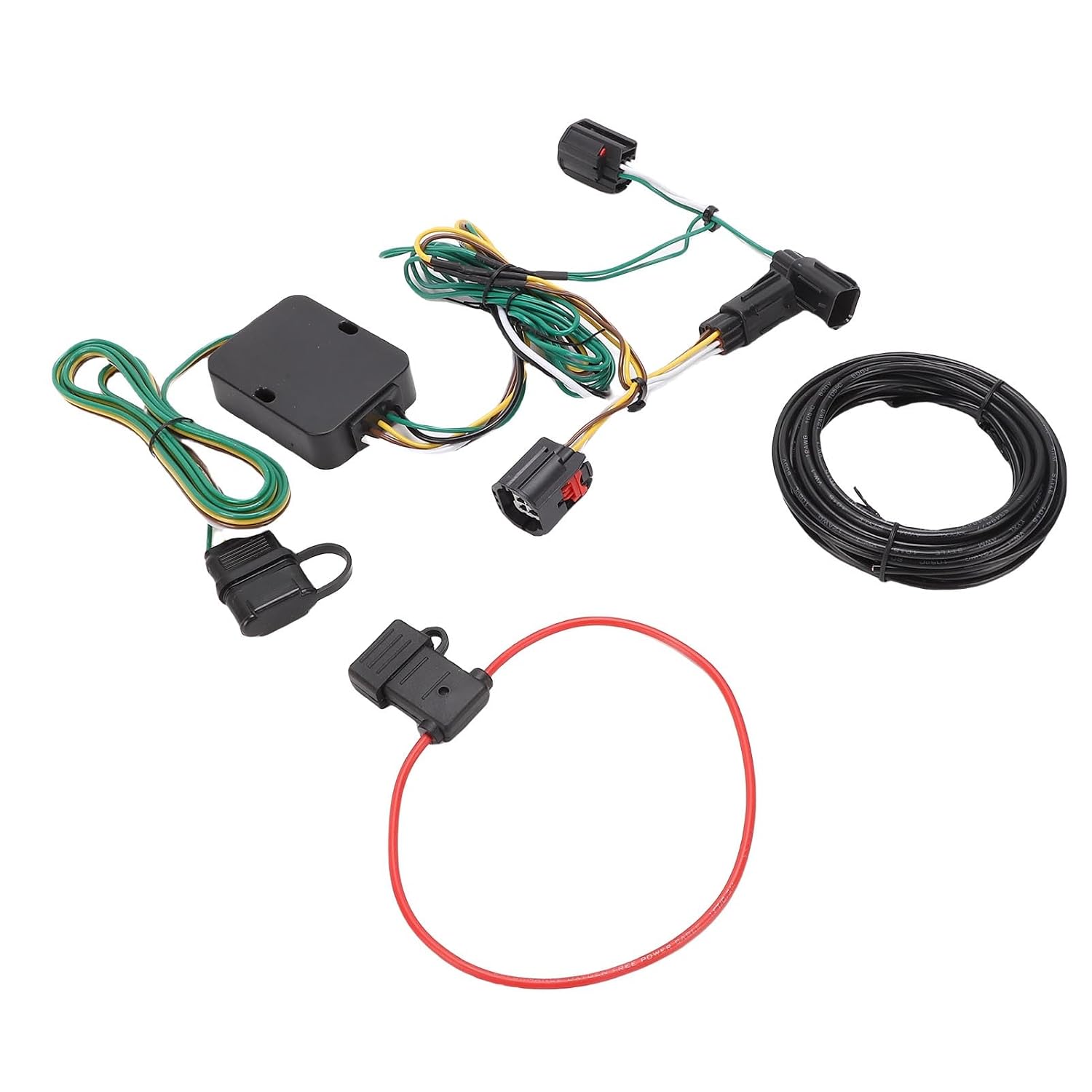 Jiawu 4 Pin Trailer Wiring Harness, Stable Lighting Output Easy Installation Trailer Wiring Kit, 4 Pin Connector with Plug and Play for Grand Caravan 2011-2020, Town Country