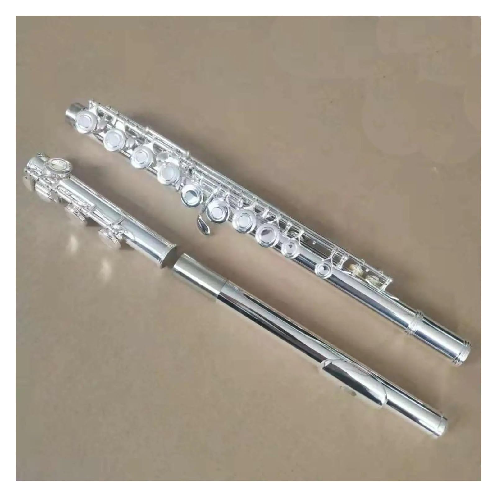 Profesional Flauta Travesera Cobre Blanco Chapado En Plata Flauta De Tono C Con Orificio Abierto De 16 Orificios Con Juntas De Cabeza Rectas Y Curvas