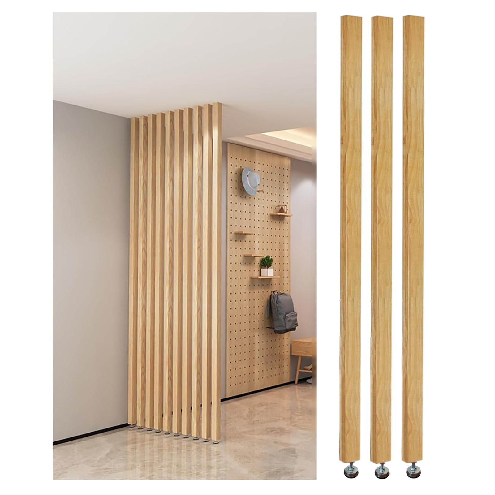 Séparateur mural élégant pour délimiter l'entrée du salon dans un appartement moderne