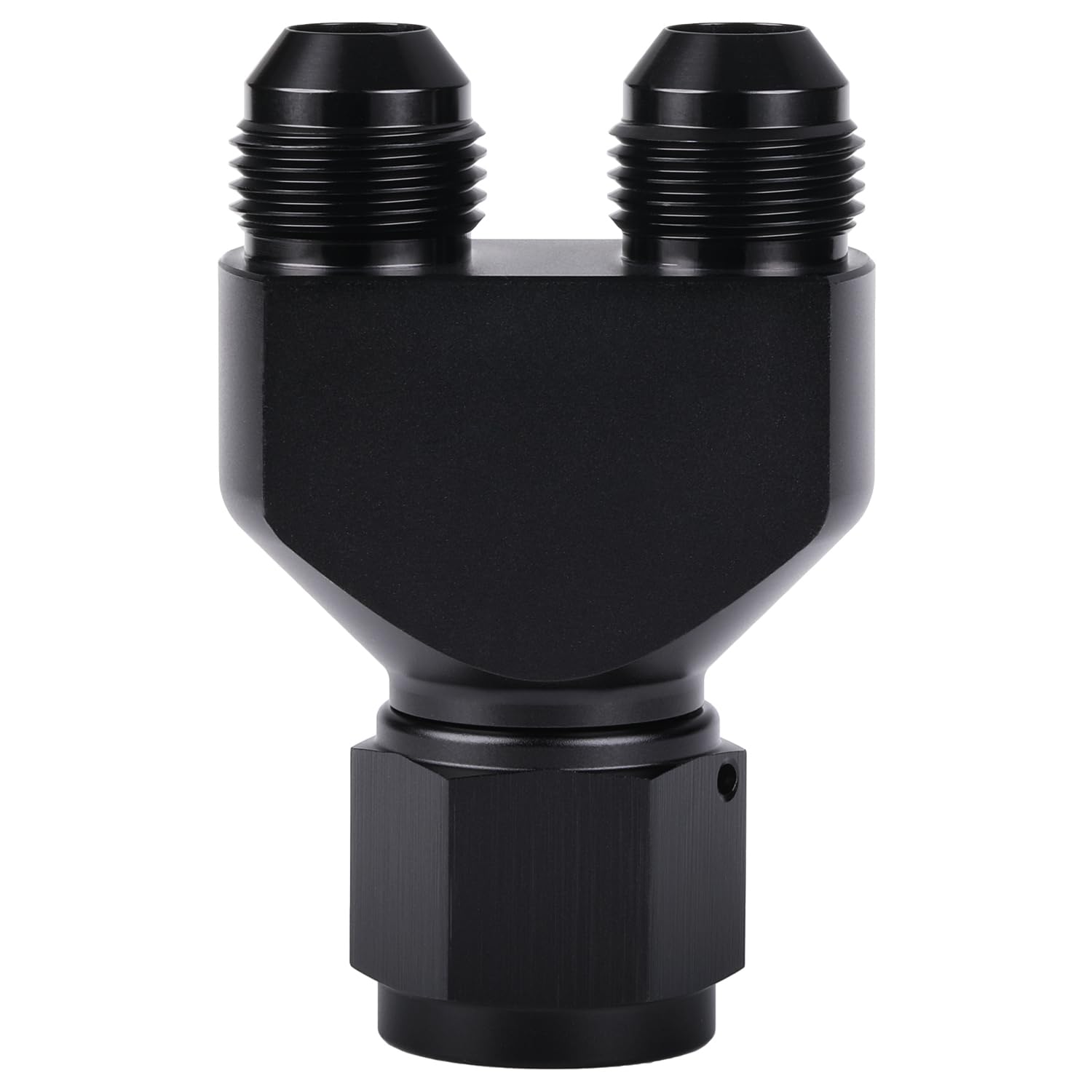 Podavelle 10AN Female to Parallel Dual 8AN 8AN Male Y Block Fuel Fitting Splitter Adapter Connector Aluminum Black