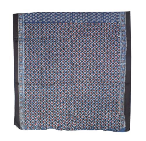 Image of Ethnics of Kutch Womenss Ajrakh Modal Silk Natural Dye Hand Block Print Saree with Blouse Piece - 5.5 Mtr Length