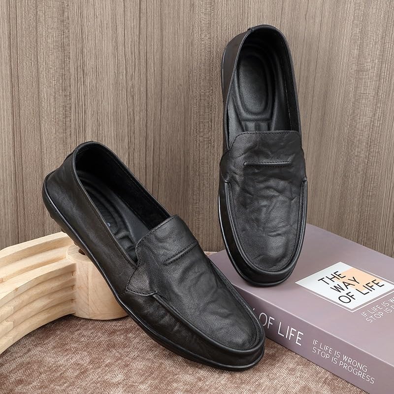 Men's Business Casual Loafers Leather Formal Oxford Slip On Dress Shoes for Office Classic Business Party Shoes4