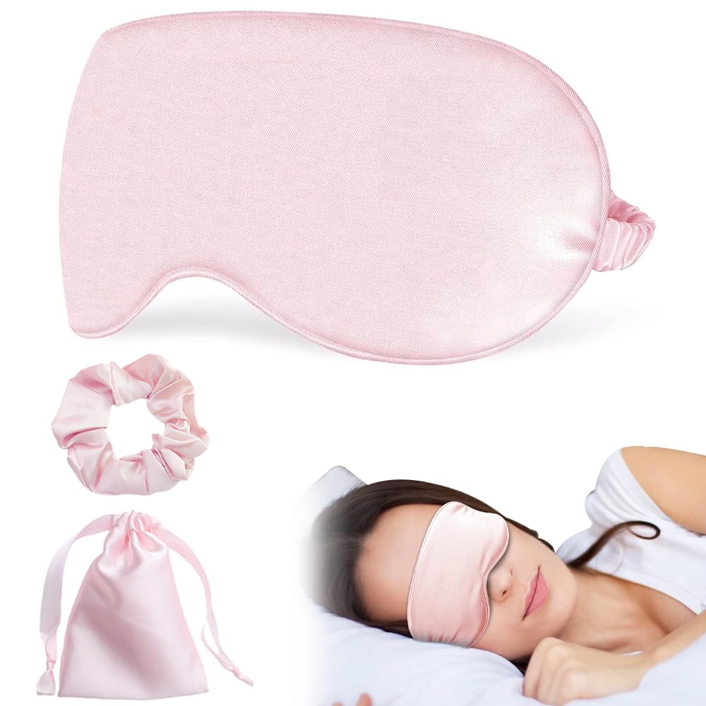 Silk Eye Mask for Sleeping, Silk Sleep Mask, Eye Masks for Sleeping Sleep Eyes Masked Set ...