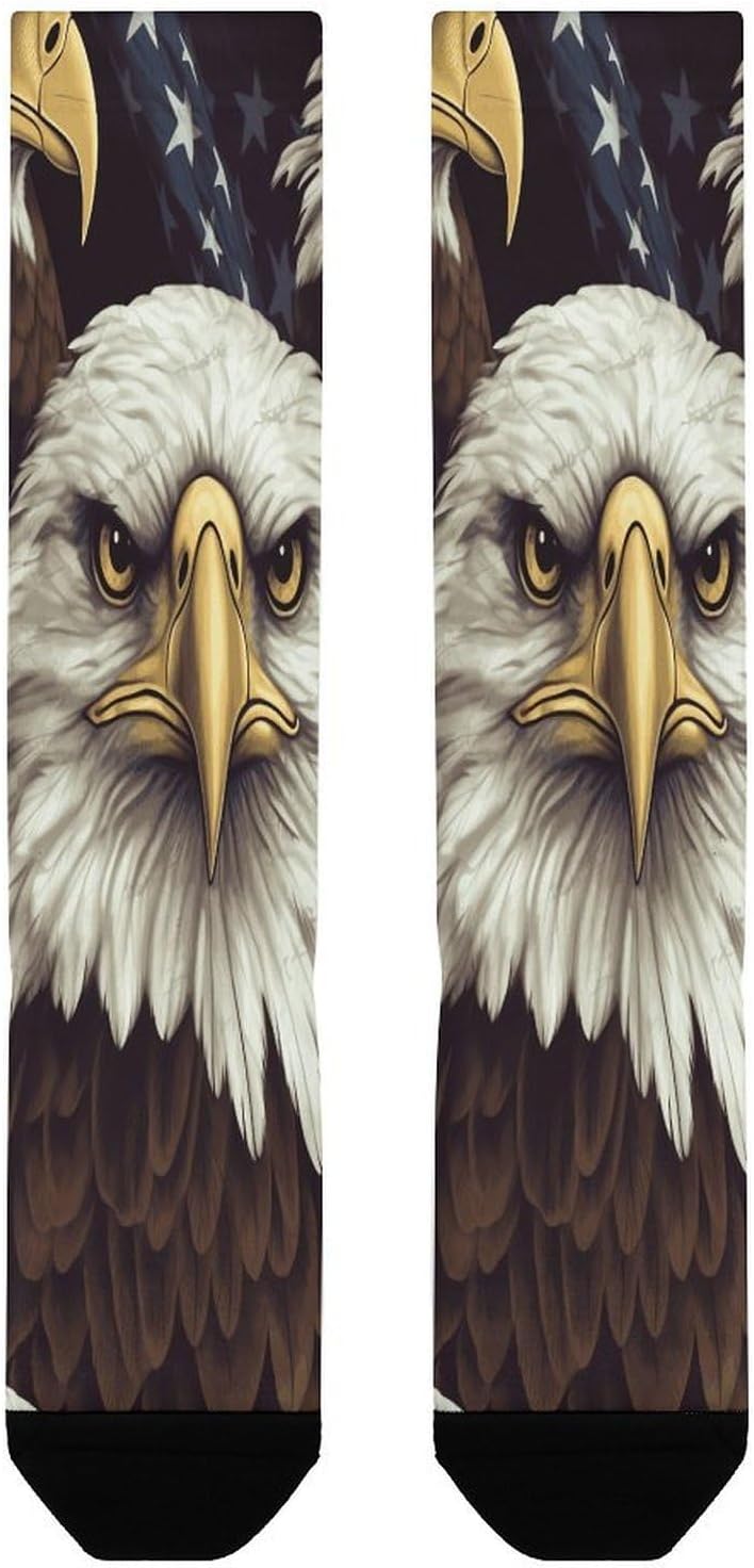 Bald Eagle Compression Sock Circulation Support Socks Lightweight Knee High Tube Sock Over-The-Calf Sock for Adult
