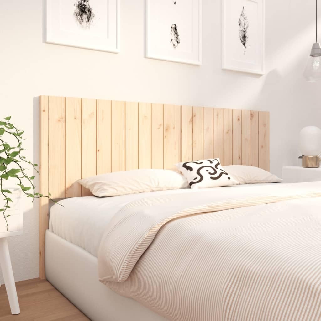 Testiera 185,5 x 4 x 100 cm in legno massello di pino, headboard rustica per telaio del letto, design unico, camera da letto cabecera de cama