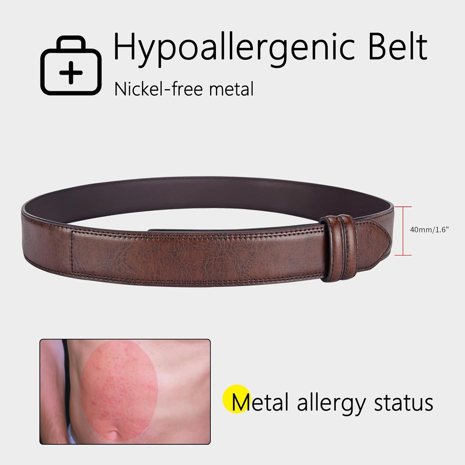 Mechanic Work Belts for Men Without Buckle No Scratch Tsa Approved Non-Metal Hypoallergenic Belt 1.5" - Image 4