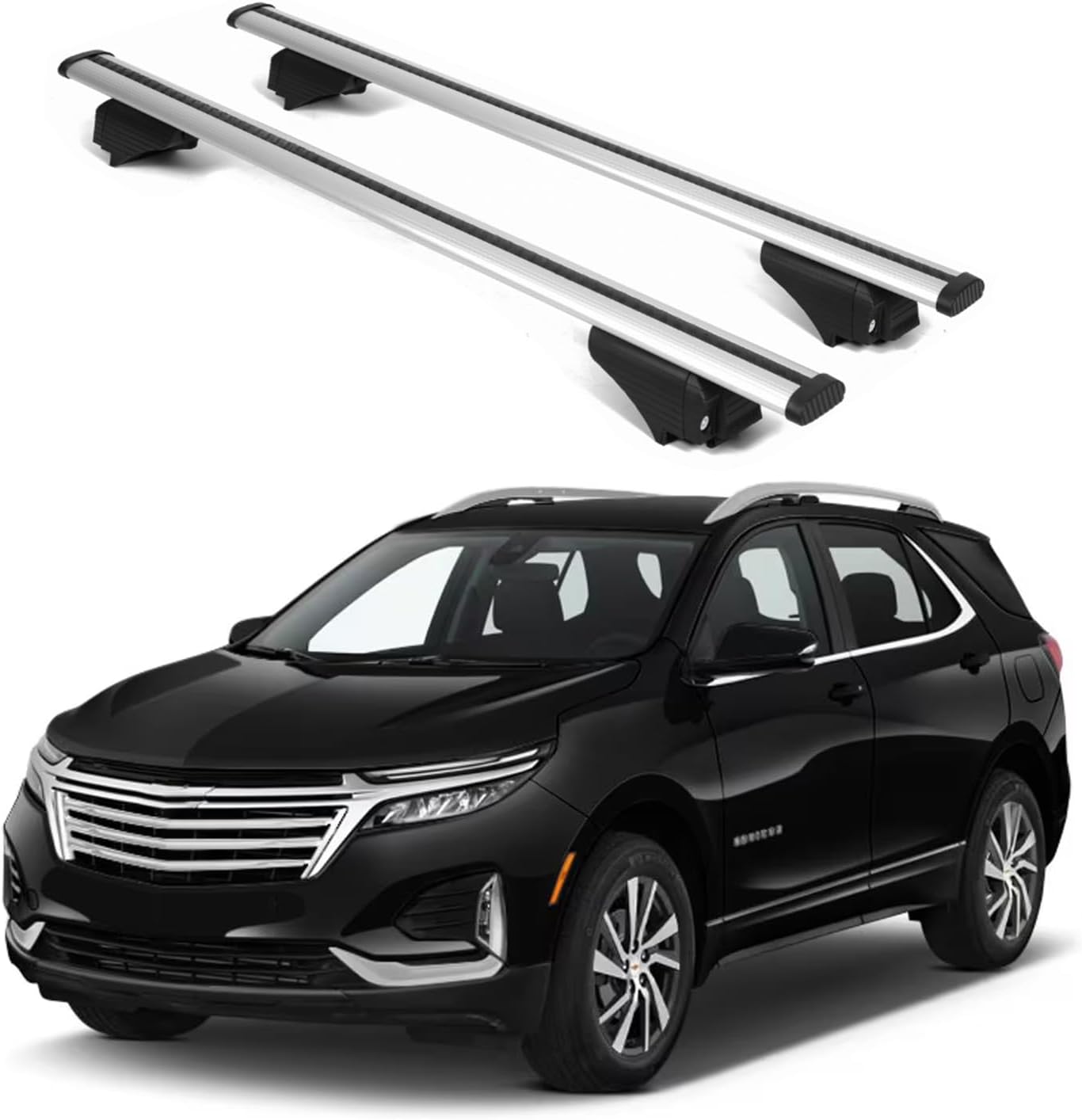 ERKUL Roof Rack Cross Bars for Chevrolet Chevy Equinox 2026 | Aluminum Crossbars with Anti Theft Lock for Rooftop | Compatible with Raised Rails - Black