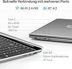 Jumper portable 15.6 de pouce, 3,4 GHz 4-Core N95 Processeur, 16GB DDR4 RAM 512GB SSD, 1080p FHD IPS Écran, 2 Haut-parleurs stéréo, clavier numérique, USB3.0, Type-C.
