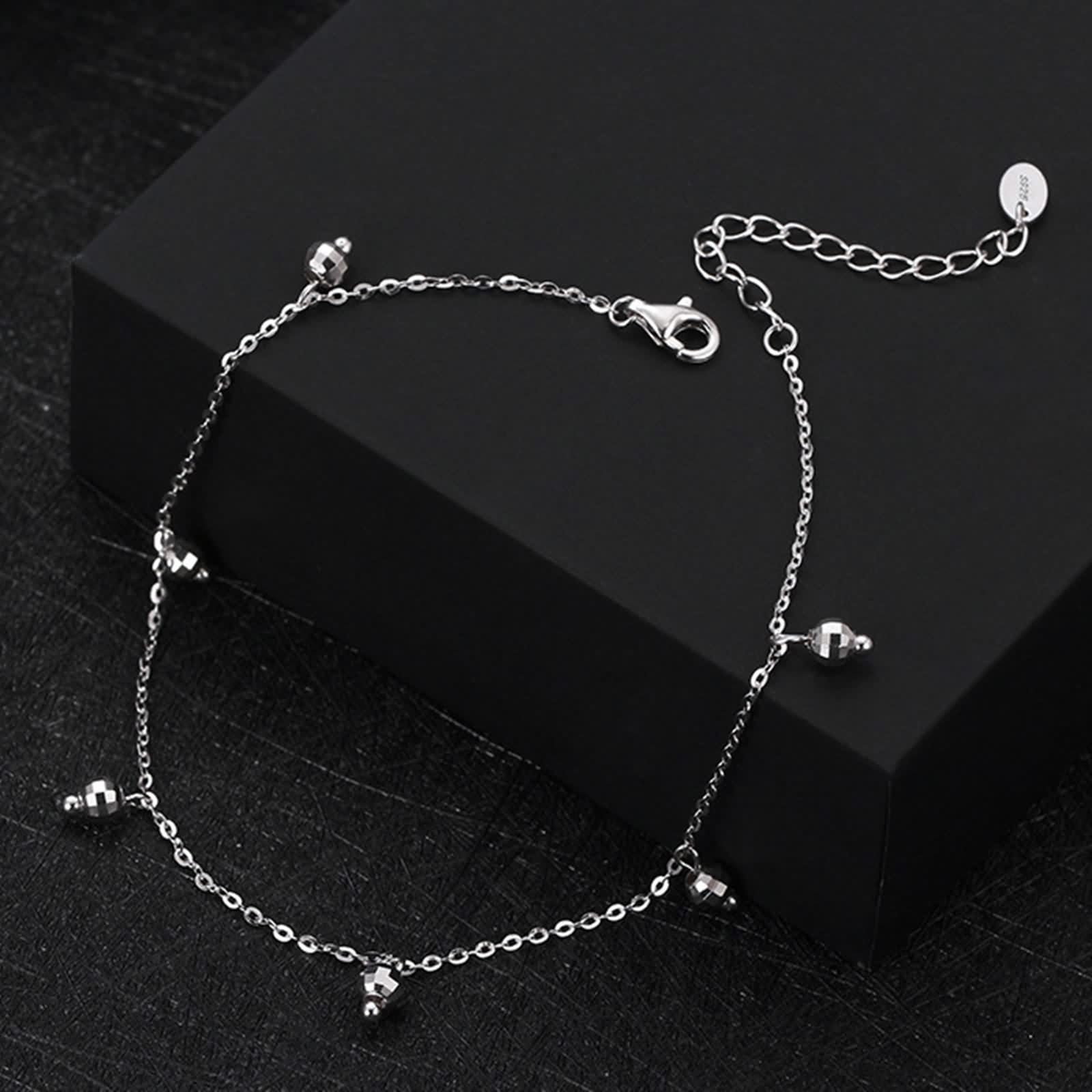 Cavigliera da donna in argento 925 con sfera regolabile argento/oro per mamma