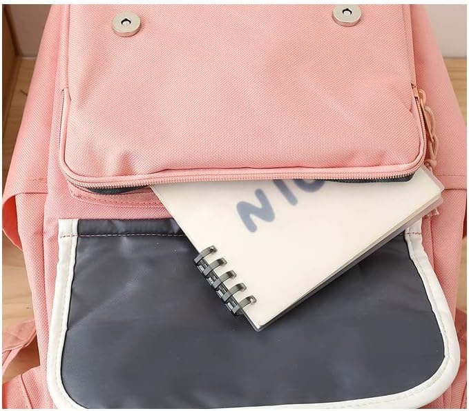 Vista 6 de CYee Juego de cuatro piezas de mochila estética con colgante Cutecore Kawaii mochila bandolera Fairycore suministros escolares, Púrpura