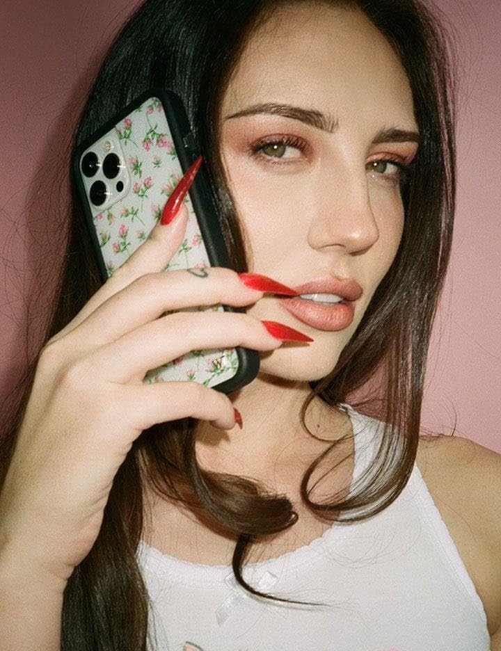 Wildflower Cases - Compatible with iPhone 16 Pro Max| Protective Black Bumper, 6.5ft Drop Test Certified, Women Owned Small Business | Pink White Floral Trendy Cute | Pink Posie Rosie - Image 6