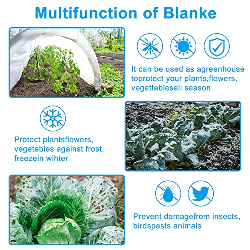 Nonmon Plant Covers Freeze Protection 10 Ft X 50 Ft 0.9Oz For Cold Winter Outdoor Plants Vegetable Summer Sun Pest Protection, Floating Row Cover Garden Fabric Blanket Frost Cloth #TOP2
