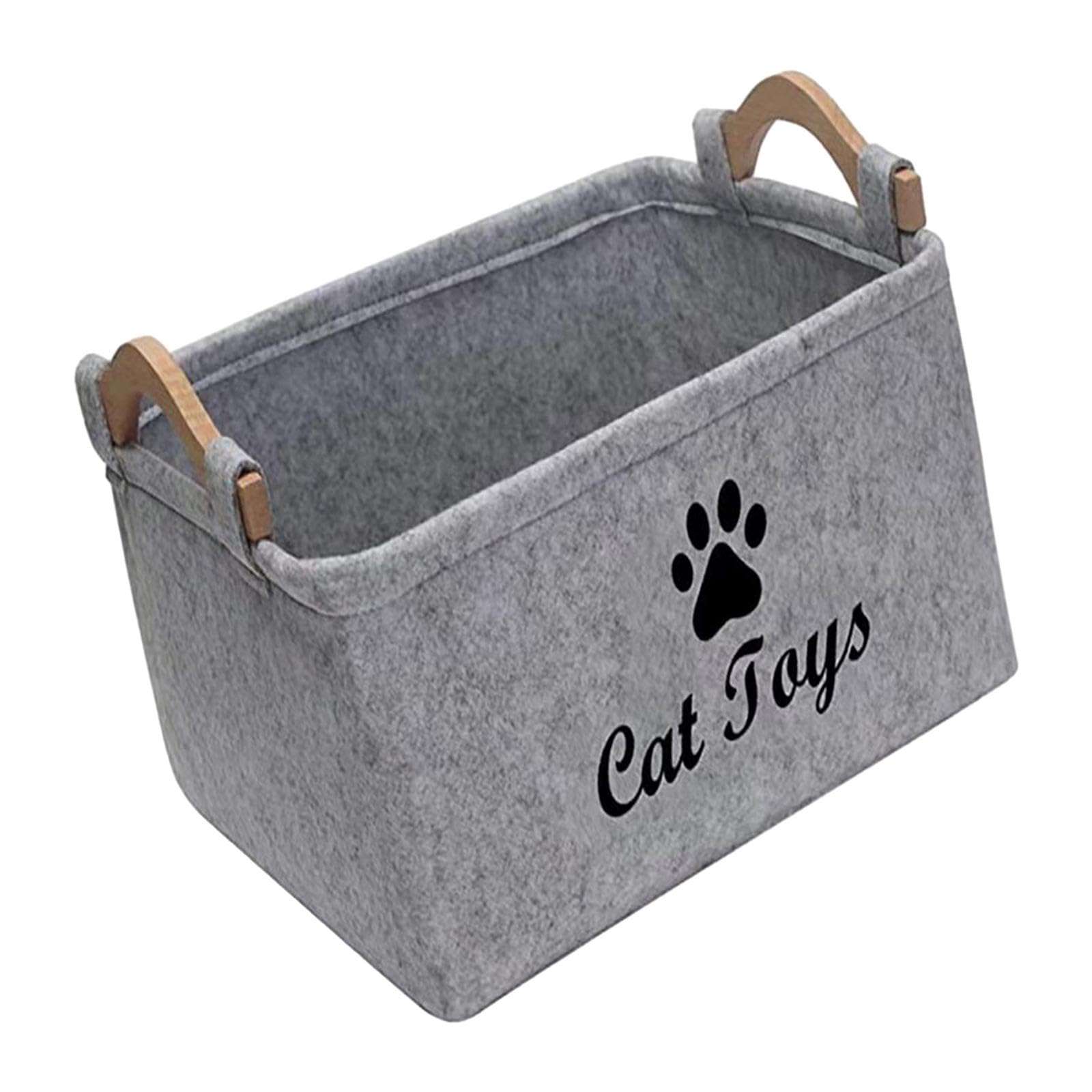 ATORSE Pet Toy Storage Box Multiuse with Handles Folding Rectangular Large Capacity Gray-image-13