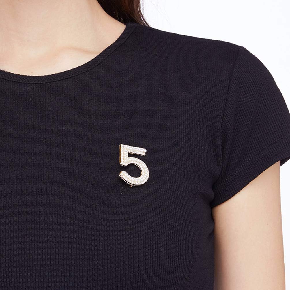 Celebrity Designer Pearl Rhinestone Pins Brooches Gift Gold