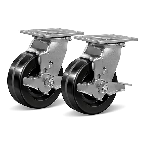 Miniatura 44 de Ruedas de alta resistencia de 6 x 2 pulgadas, ruedas industriales con gran capacidad de 1200 libras, resistencia a altas temperaturas: -50f a +250f.