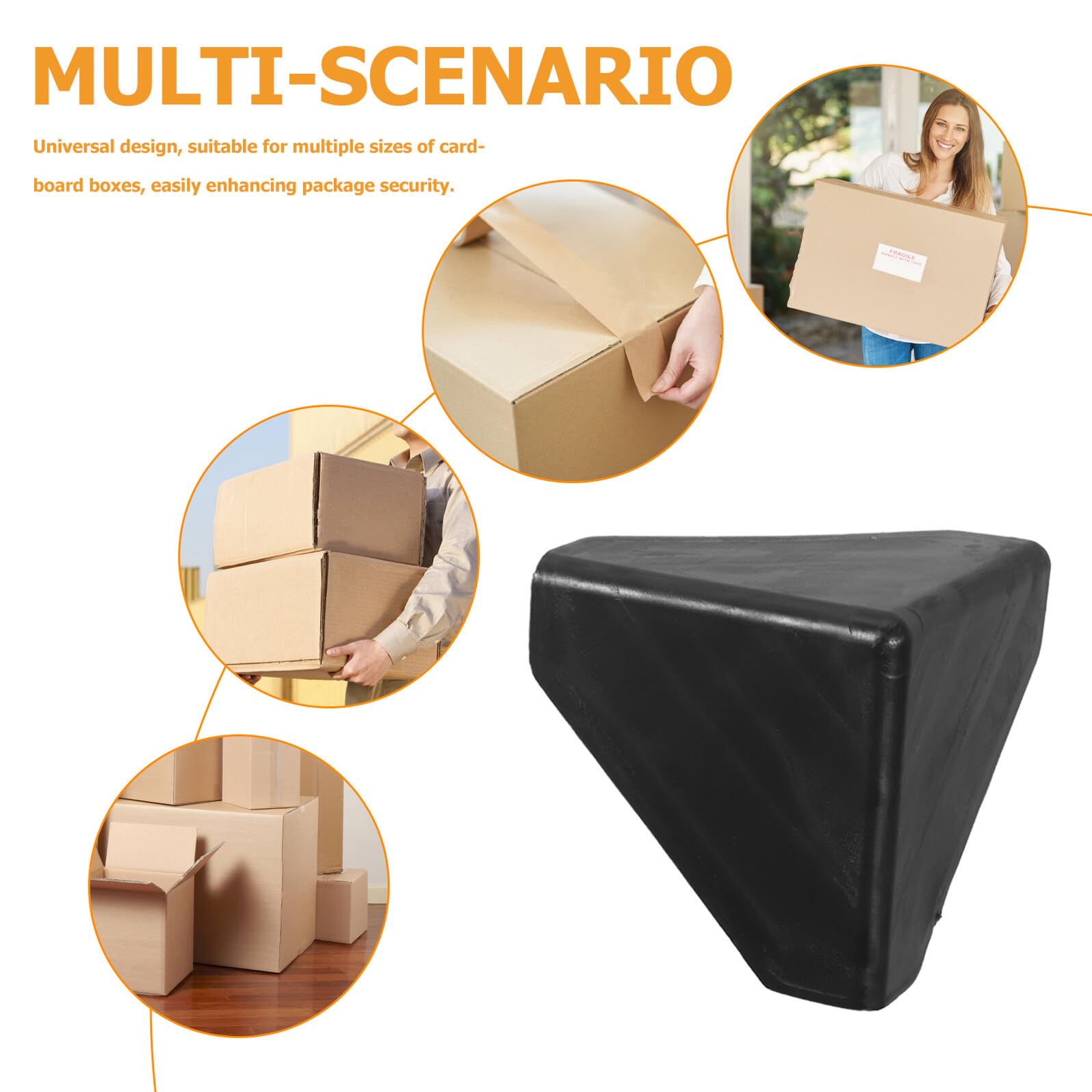 ULTECHNOVO Protections D'angle en Plastique Noir 70x70mm, Lot de 100 Pièces, Protège-coins Triangulaires pour Carton, Emballage et Expédition, Renfort Anti-chocs pour Colis et Meubles, Usage