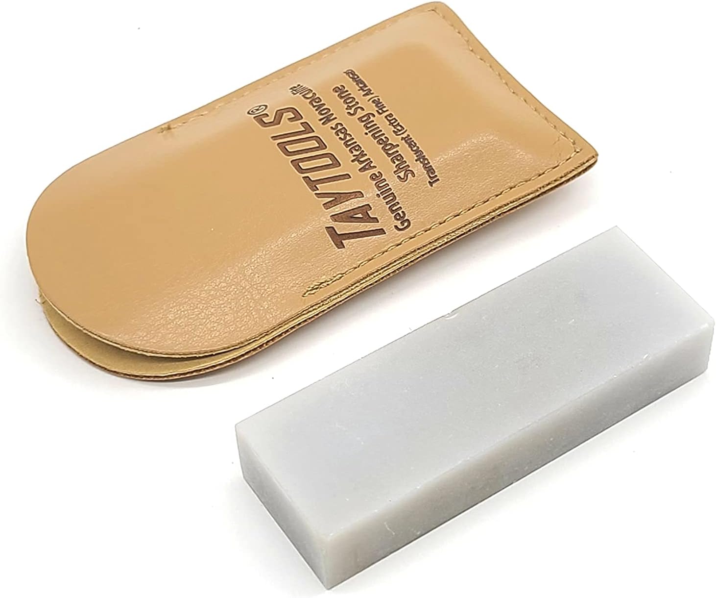 Genuine Translucent (Extra Fine) Arkansas Novaculite Pocket Knife Sharpening Stone 3" x 1" x 3/8" in Imitation Leather Pouch (Translucent (Extra Fine))
