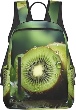Casual Backpack for Women Men Green kiwi Lightweight Daypack Large Capacity Nurse Bag