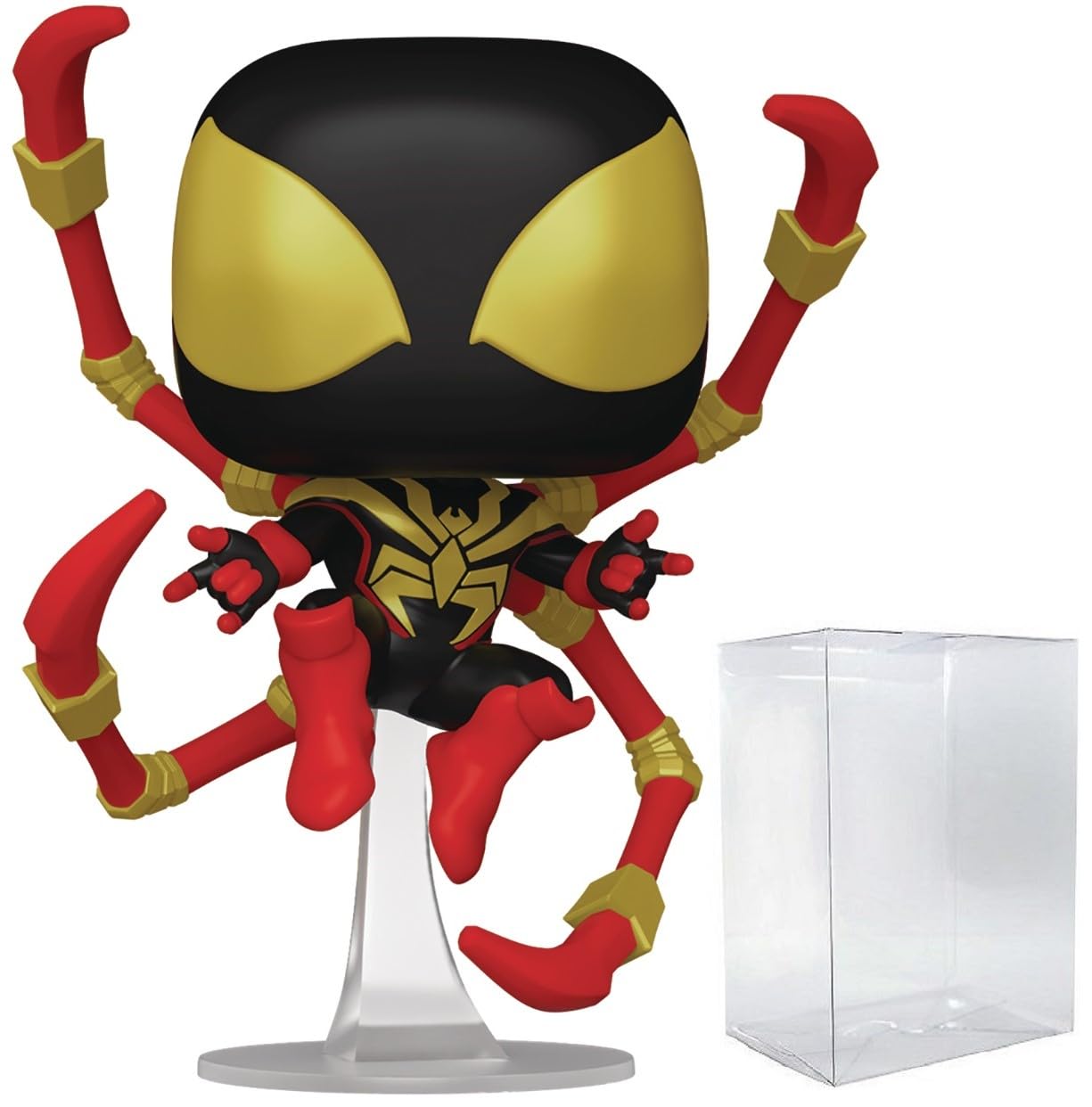 POP Marvel: Spider-Man Comics - Miles Morales Iron Spider Funko Vinyl Figure (Bundled with Compatible Box Protector Case), Multicolored, 3.75 inches