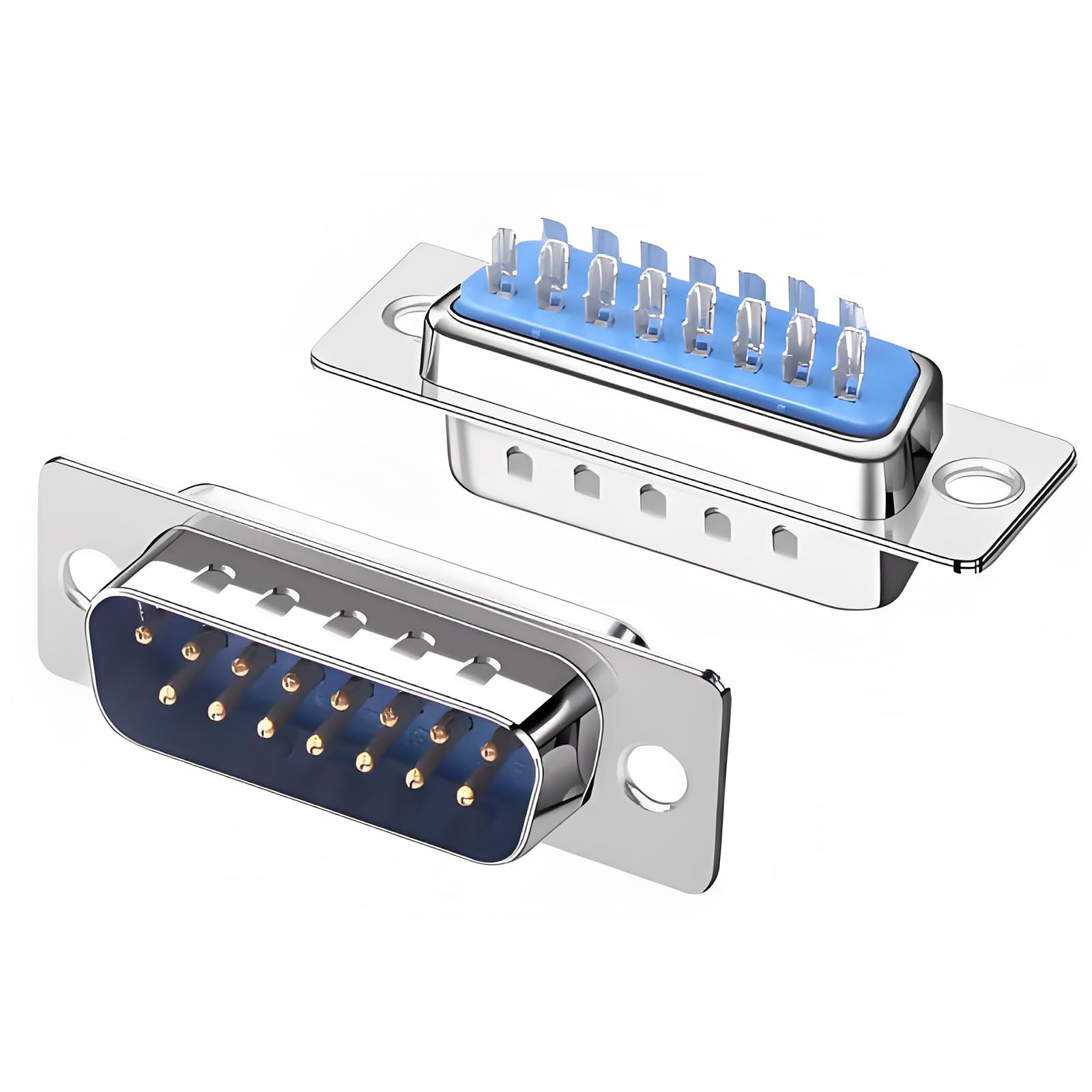 10 pezzi DB15 saldatura maschio maschio, 2 file, 15 pin RS232 D-SUB Breakout Board Adattatore con cappe in plastica assortimento