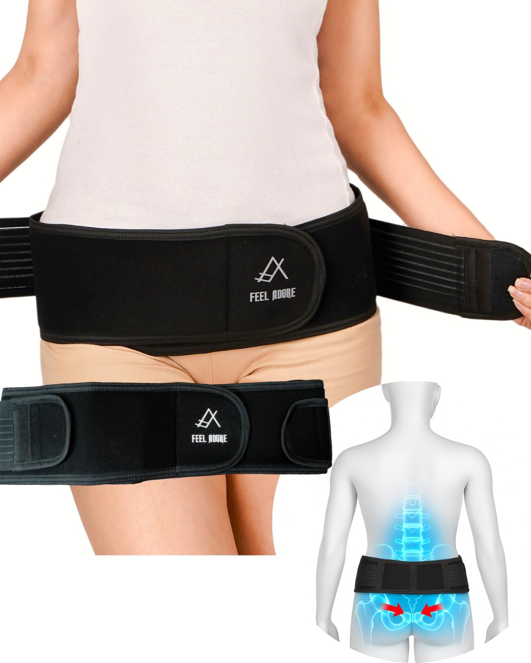 Sciatica Pain Relief Belt for Men & Women, Sacroiliac Si Joint Hip Belt for Back pain, Pelvic Support Strap, Nerve Pain Relief & lower back support (UNIVERSAL)-picture-19