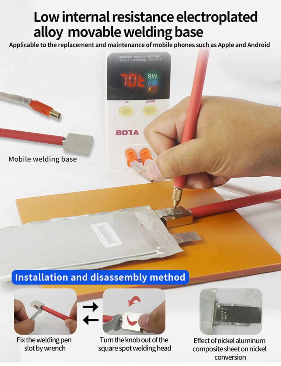 Pulse Spot Welder 11,6 KW Saldatrice a Batteria Saldatrice Industriale a Batteria ad accumulo di energia con Penna di Saldatura 70A per 18650, 14500 Batteria al Litio Building