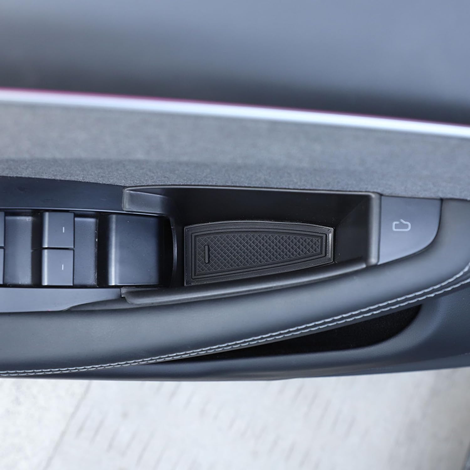 Compatible with Tesla Model 3 Highland 2023 2024+,Door Side Storage Box,Car Door Side Insert Organizer Box Tray,ABS Front Door Storage Pockets Phone Tray,Portable Auto Organizer Accessories
