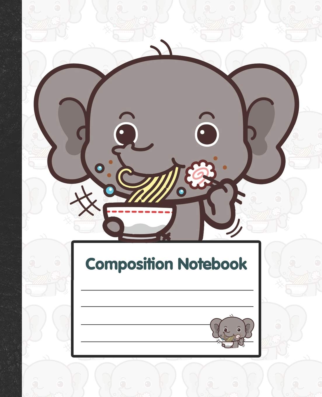 Composition Notebook: Anime Japan Elephant Eat Ramen Notebook Journal 7.5"x 9.25" 108 Pages College Ruled