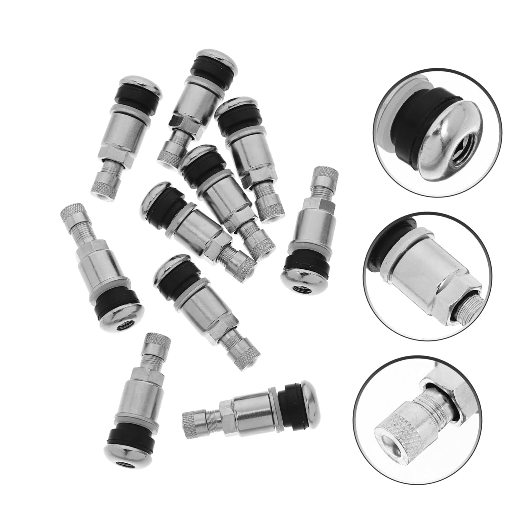 10 Vástagos de Válvulas para Neumáticos de Coche de Acero 45, Eficientes y Fáciles de Instalar, Pack de 10 Unidades para Camiones y Automóviles