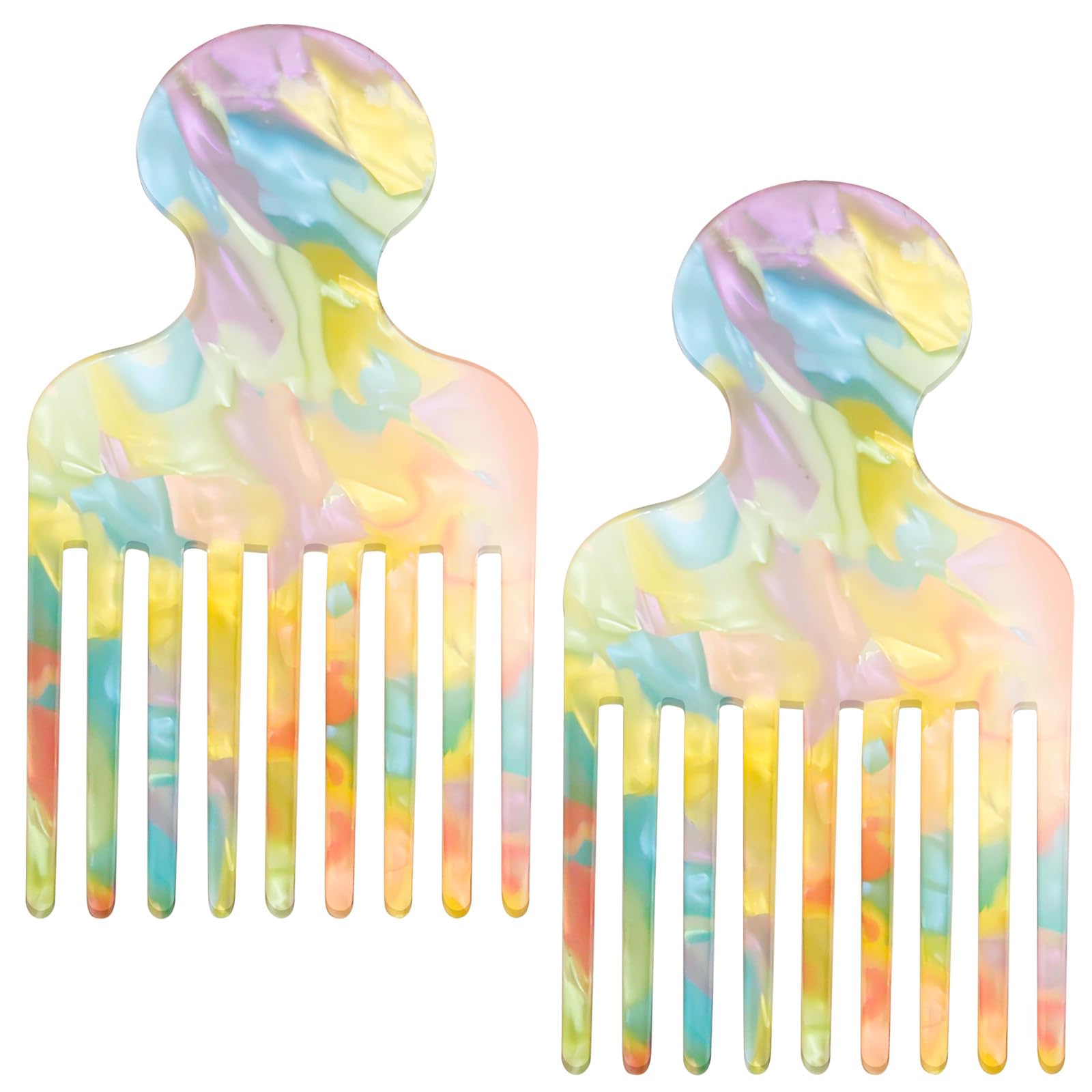 Fine-Tooth Comb Colorful, Hair Pick Comb Supplies, Exquisite Pink Hair Picks for Women Styling Tools Supplies for Women Suitable for Both Straight & Curly